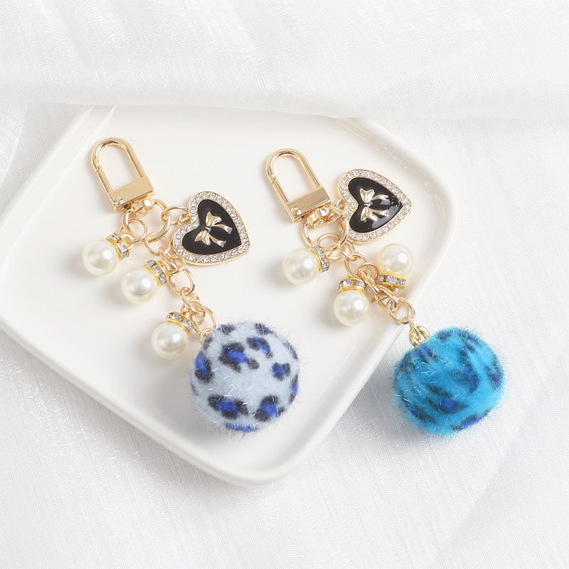 Wholesale Leopard Fur Ball Keychain