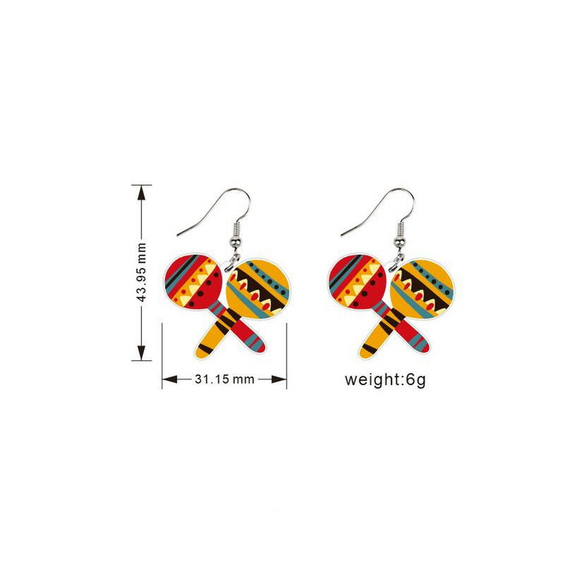 Wholesale Colorful Fruit Acrylic Earrings Holiday Pendant