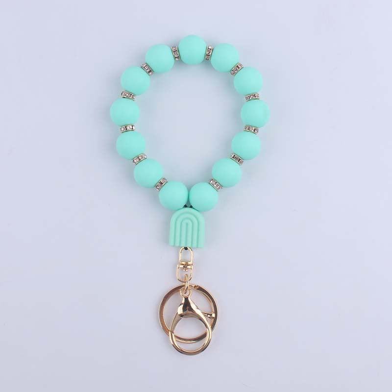 Wholesale Cartoon Creative DIY Bright Silicone Beaded Keychain