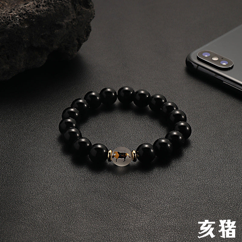 Wholesale Zodiac Black Beaded Bracelet