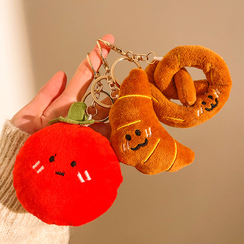 Wholesale Creative Food Plush Doll Pendant Girl Backpack Pendant Keychain Pendant Doll Small Gift Event Stall