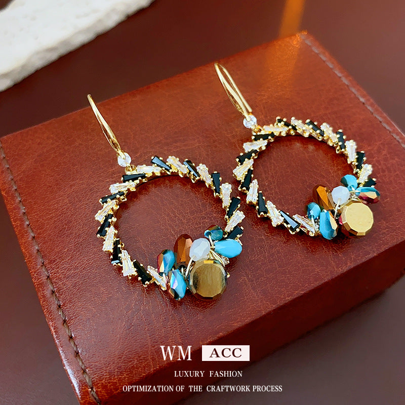 Wholesale Irregular diamond crystal earrings