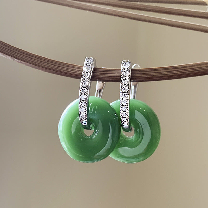 Wholesale New Chinese Style Lotus Fan Butterfly Pearl Tassel Temperament Fashion Niche High-end Earrings