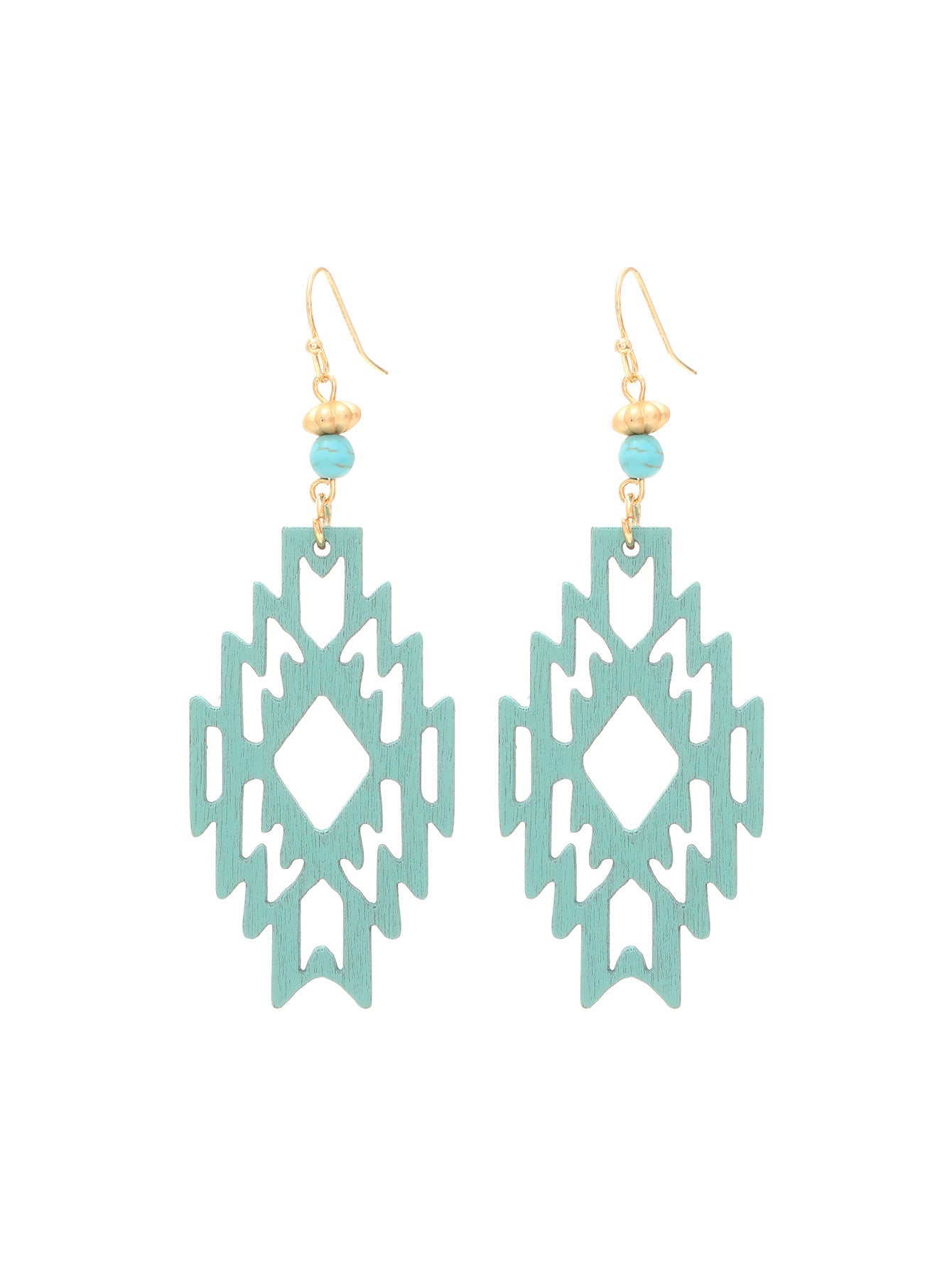 Wholesale Bohemian Hollow Wood Diamond Earrings