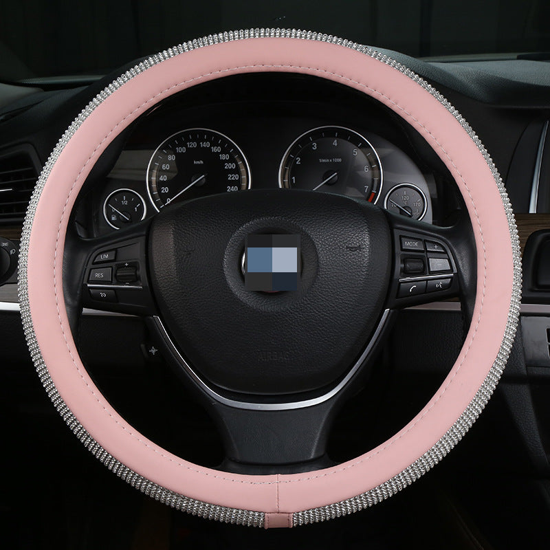 Wholesale Hot Diamond Inlaid Diamond Water Diamond Leather Steering Wheel Covers