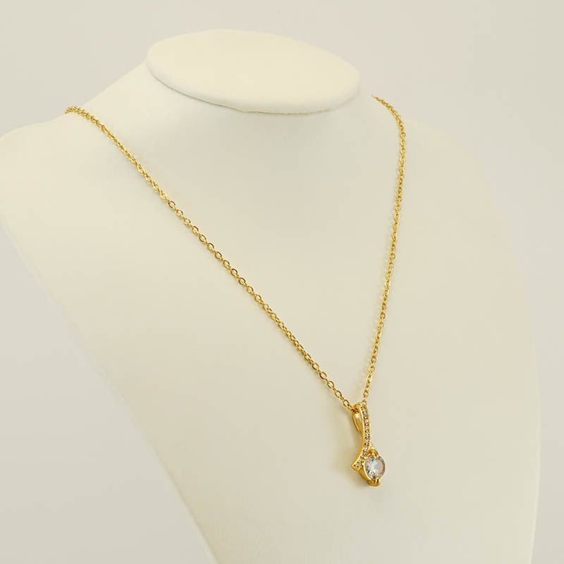 Wholesale Stainless Steel Diamond Inlaid Necklaces