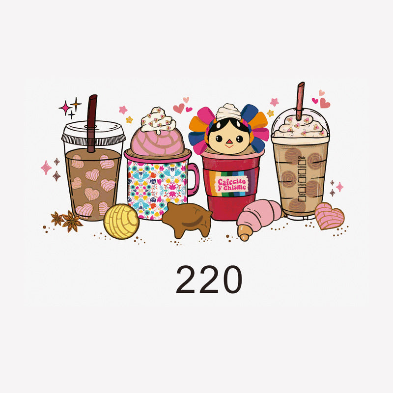 Wholesale 5PCS 16oz Glass Cup Cute Cup Stickers wraps