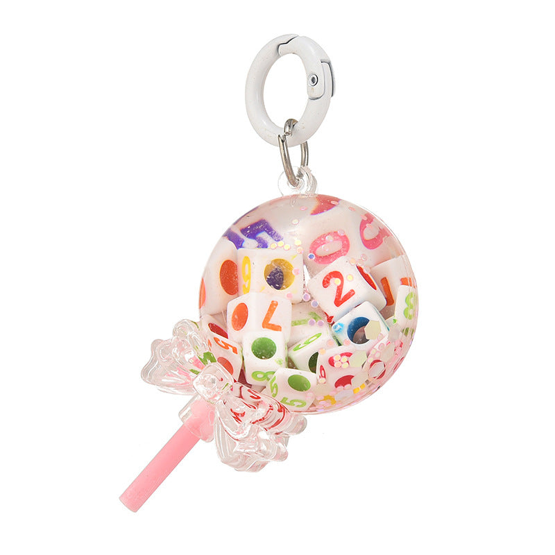 Lollipop de dados de maca al por mayor en llaves acrílicos de aceite