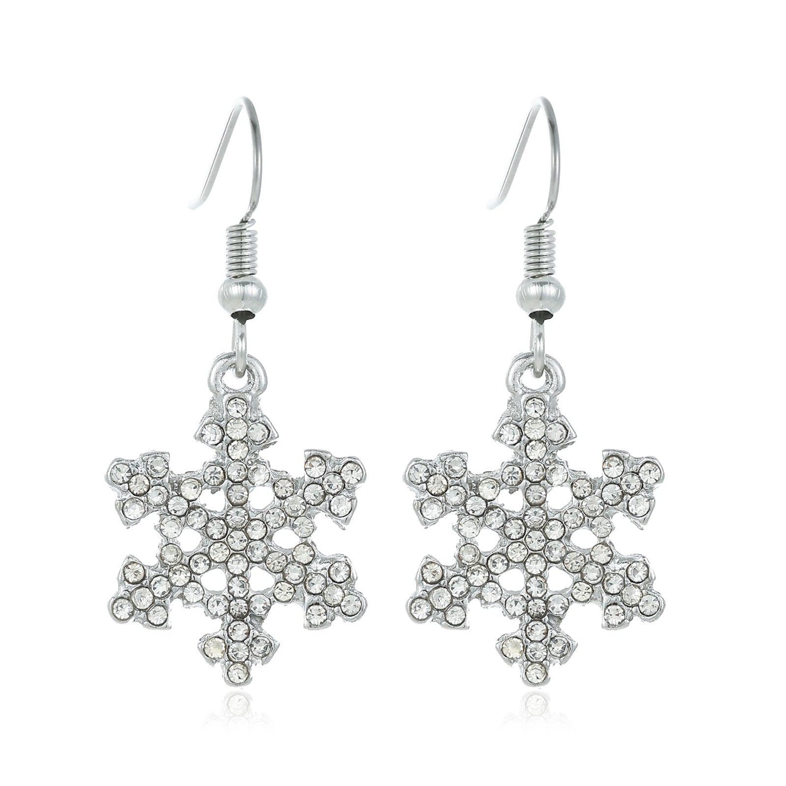 Wholesale Alloy diamond snowflake earrings