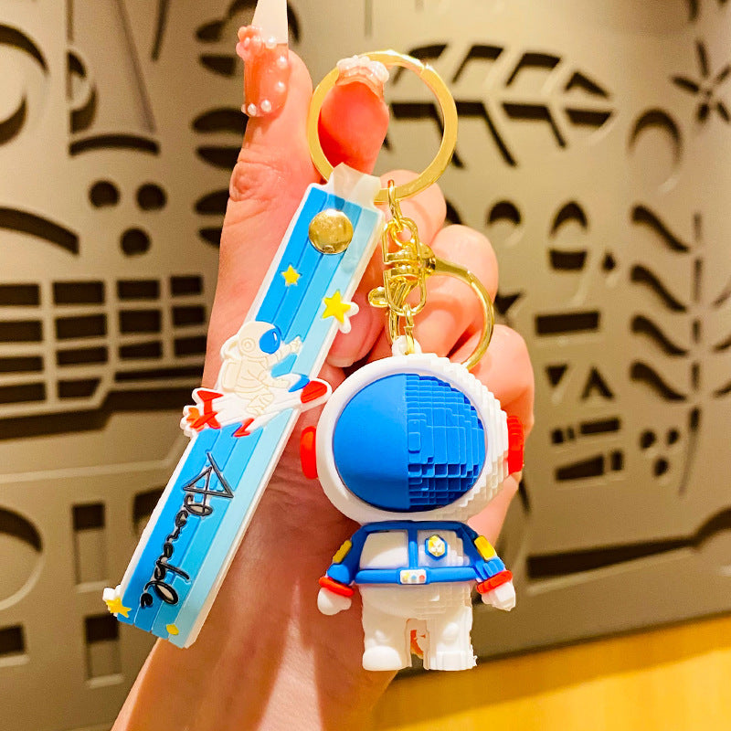 Al por mayor de la silicona de la silicona media construcción de construcción Spaceman Keychain