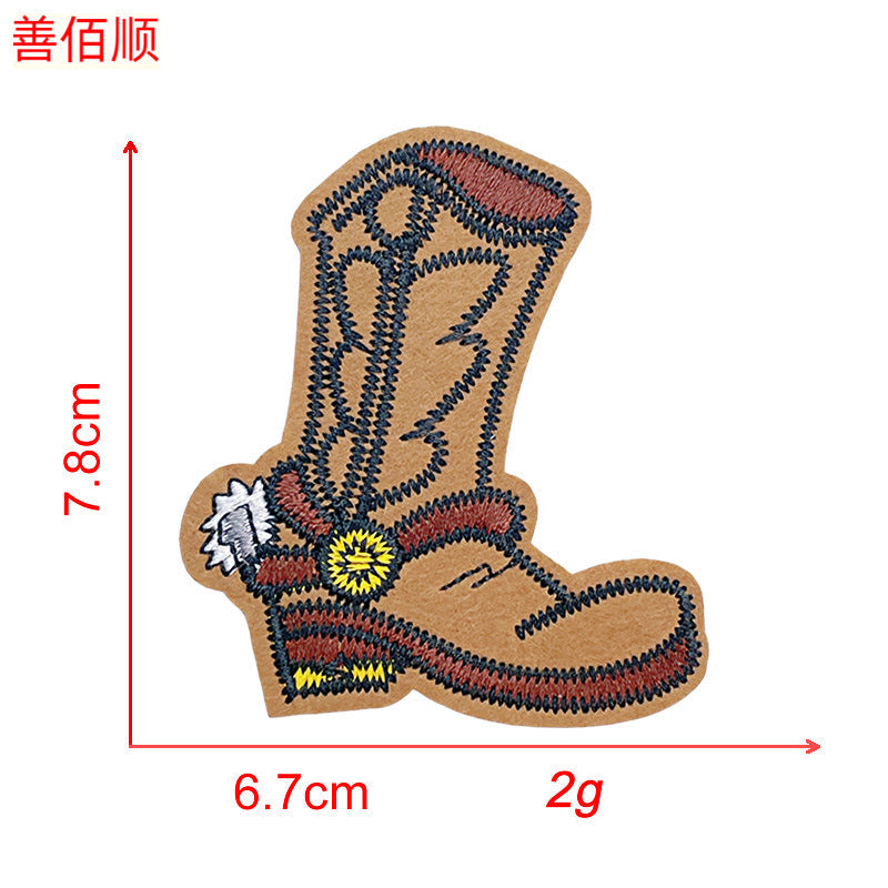 Wholesale 5pcs Shoes Cloth Patch Non-woven Fabric Sewing Boots Jeans Personalized Decoration Patch FS