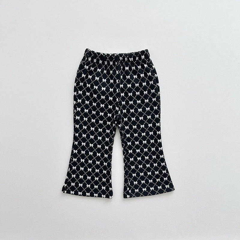 Wholesale Cotton Children's Plaid Flared Pants