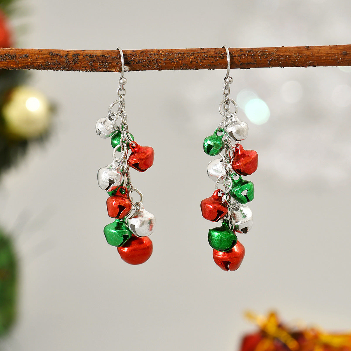 Wholesale Christmas Colorful Bell Bracelet Earrings Necklace Set