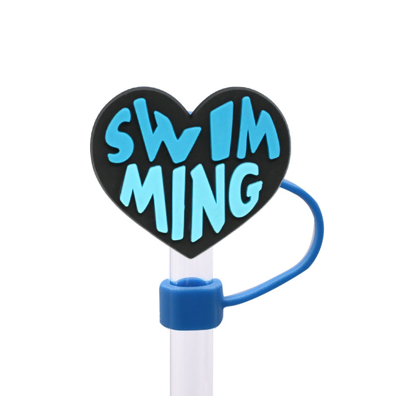 Wholesale Random 100pcs 10MM swimming dust plug straw hat creative DIY cup straw accessories