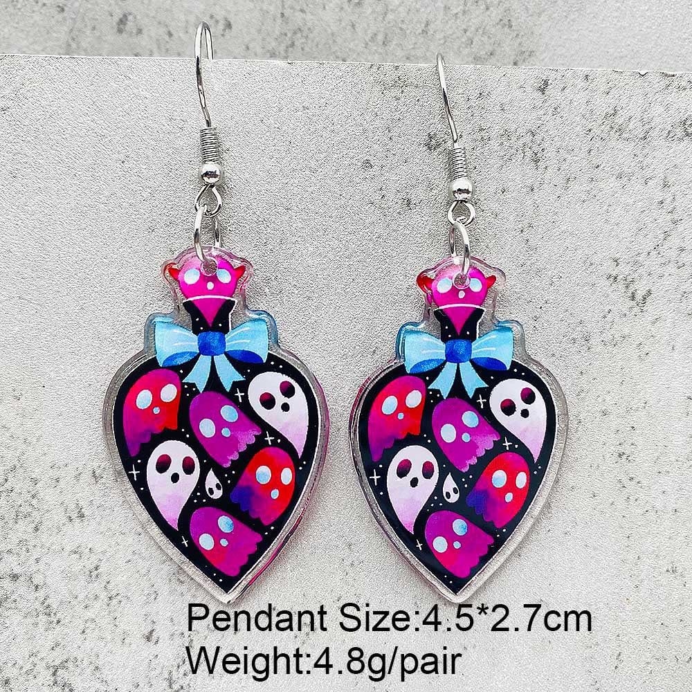 Wholesale Valentine's Day Horror Love Ghost Bull Head Acrylic Earrings