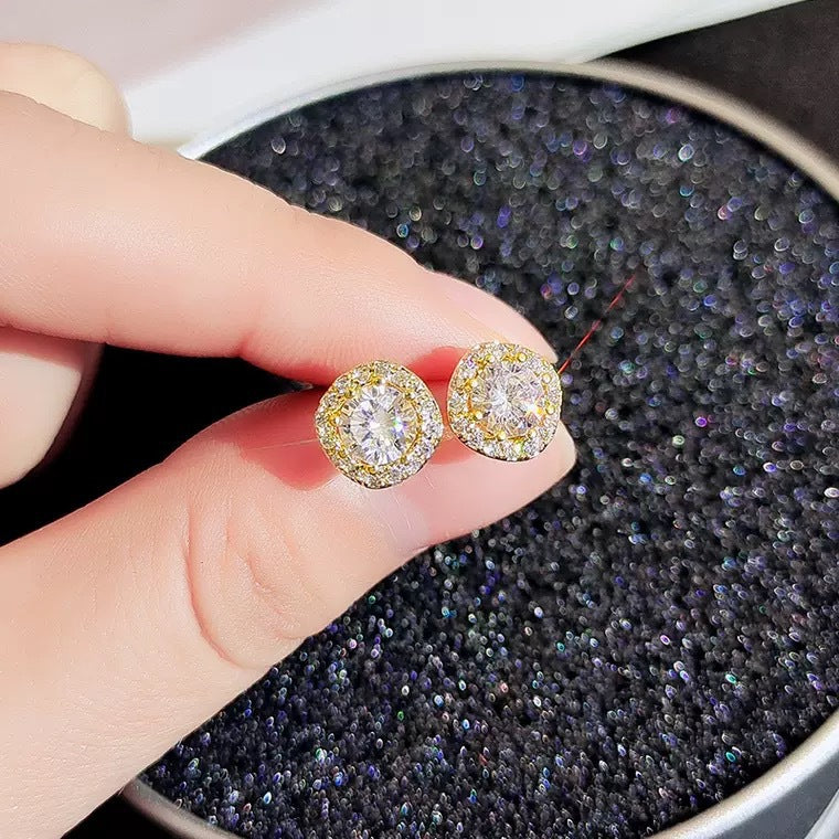 Wholesale 925 Sterling Silver Super Shiny Square Diamond Fashion Earrings