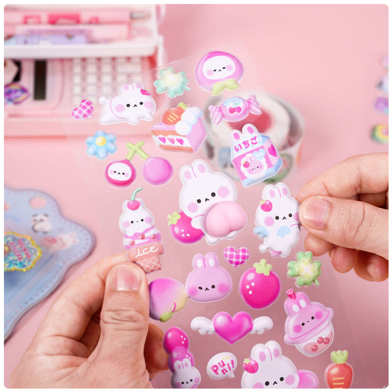 Wholesale Pinch Soft Cute Butt Cute Cartoon Bear Rabbit 3D Stickers
