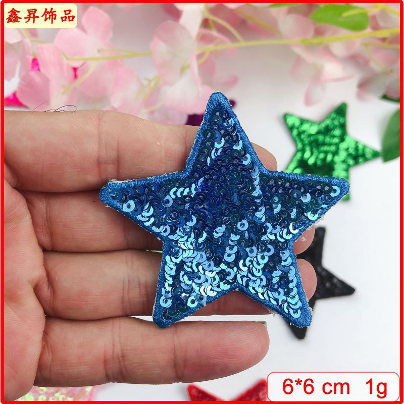 Wholesale Love Star Towel Embroidered Bead Sequin Cloth Stickers Badge Chest Badge Patch FS