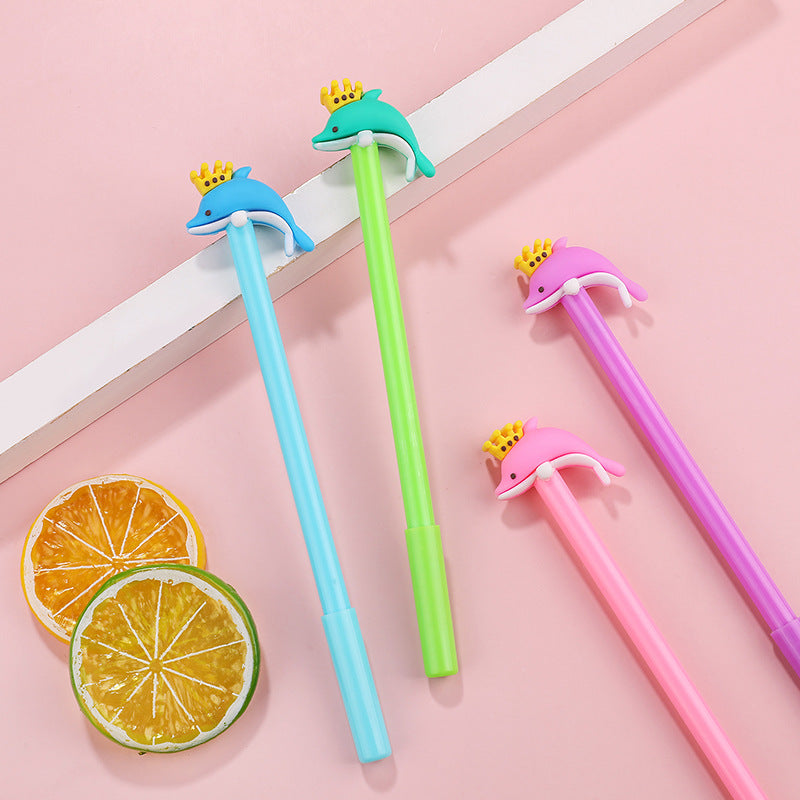 Wholesale Plastic Crown Dolphin Gel Pen
