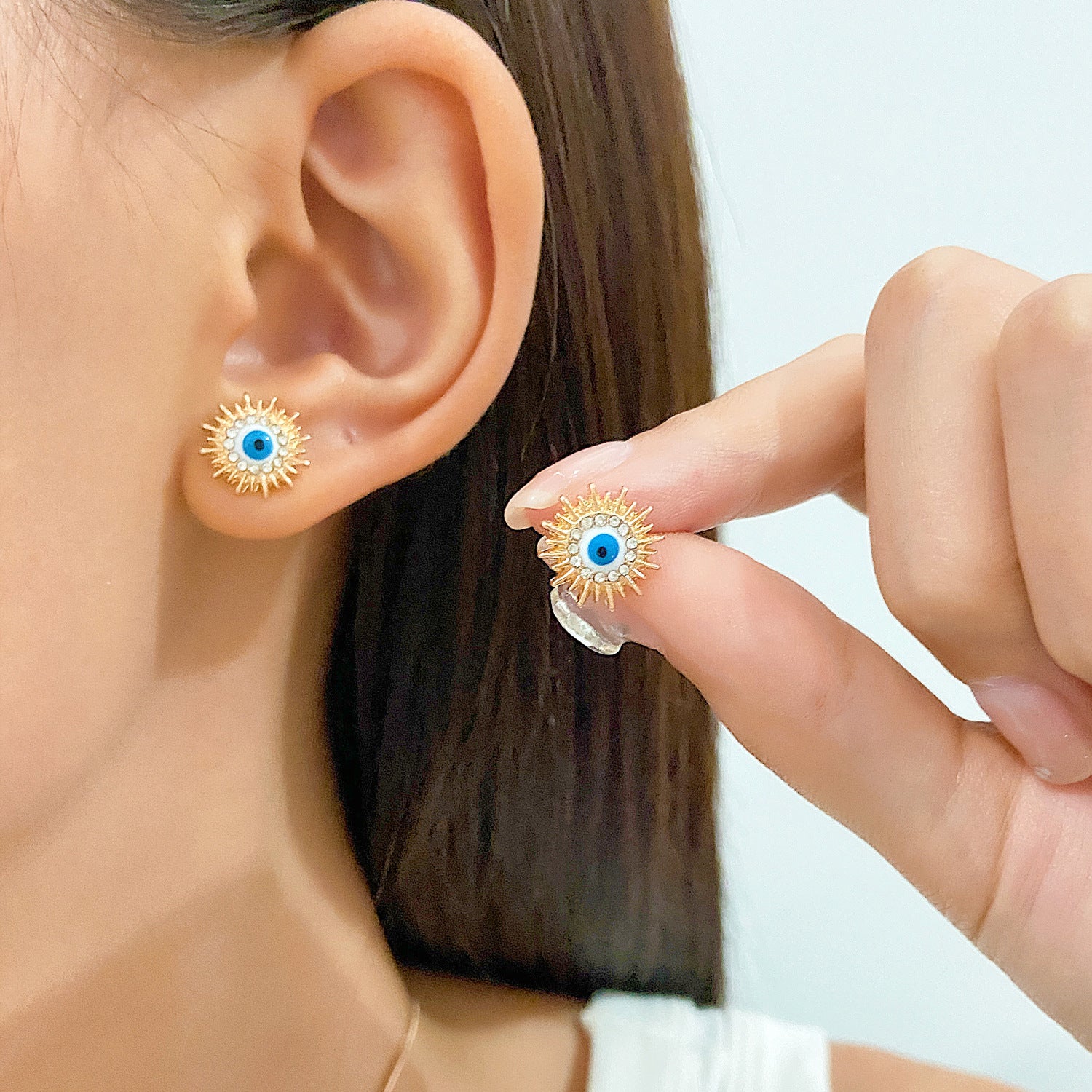 Wholesale Devil's Eye Alloy Necklace Earring Set