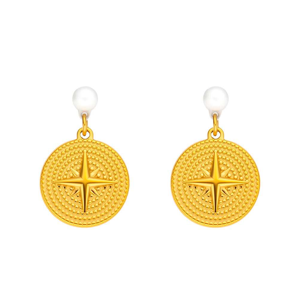 Wholesale Stainless Steel Earrings Inlaid with Stone Lightning Earrings