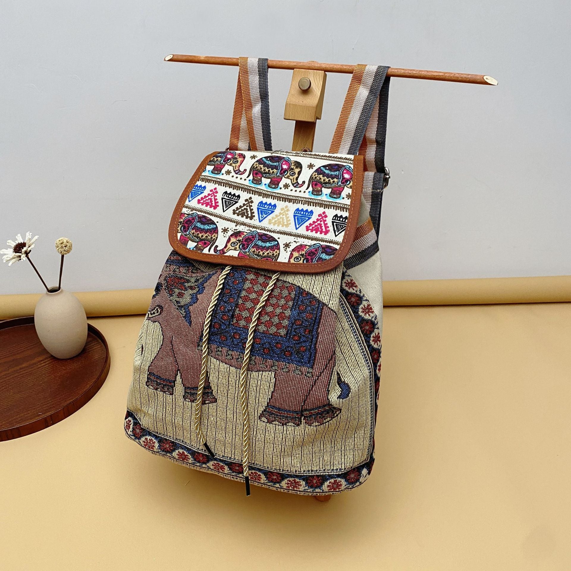 Wholesale Vintage Embroidered Knitted Backpack