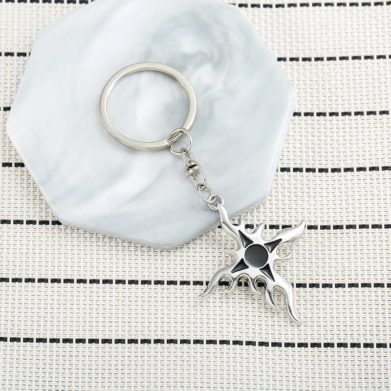 Wholesale Zinc Alloy Flame Cross Key Chain