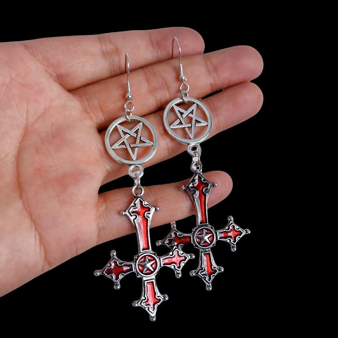 Wholesale  Gothic retro punk bat skeleton butterfly pendant ladies earrings