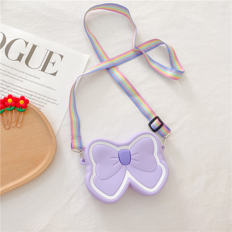 Wholesale Kids Double Sided Butterfly Silicone Messenger Bag