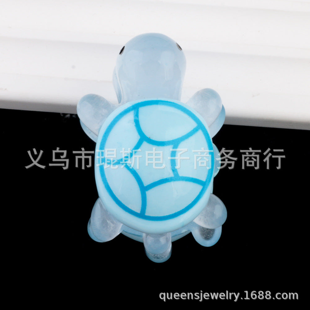 Wholesale 2pcs Luminous Double-sided Turtle Clay Drill Ball Straight Hole DIY Beads