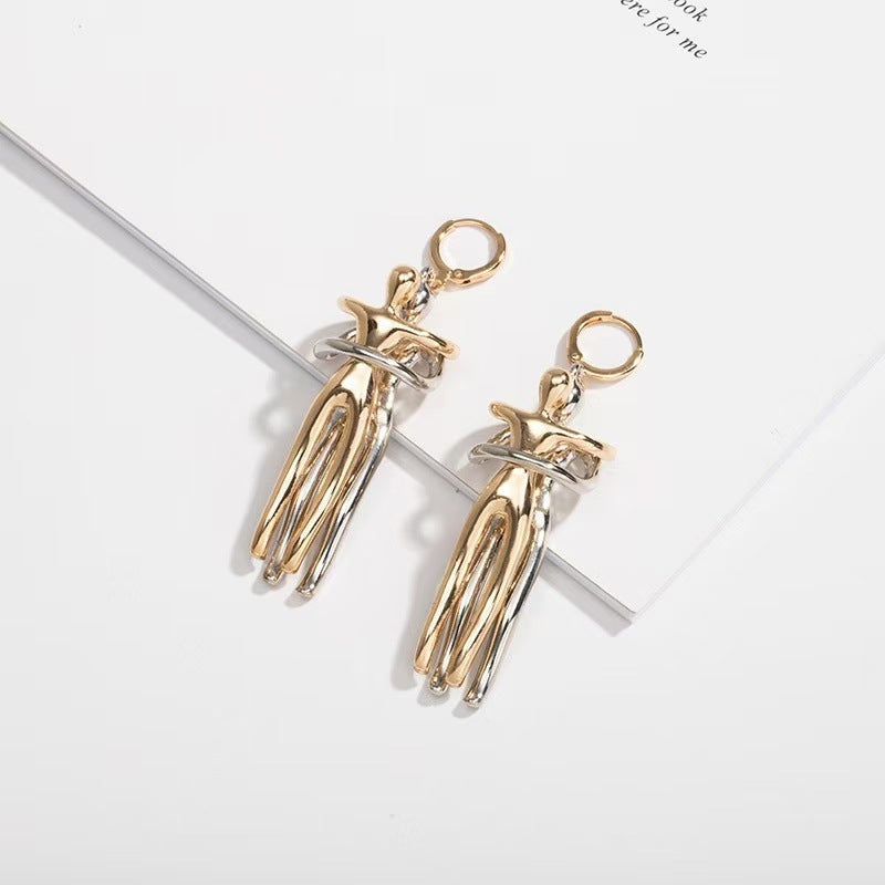 Wholesale Cross-border Hot Couple Earrings Little People Pendant Valentine's Day Gift Creative Love Earrings Hug Kiss Ear Buckle