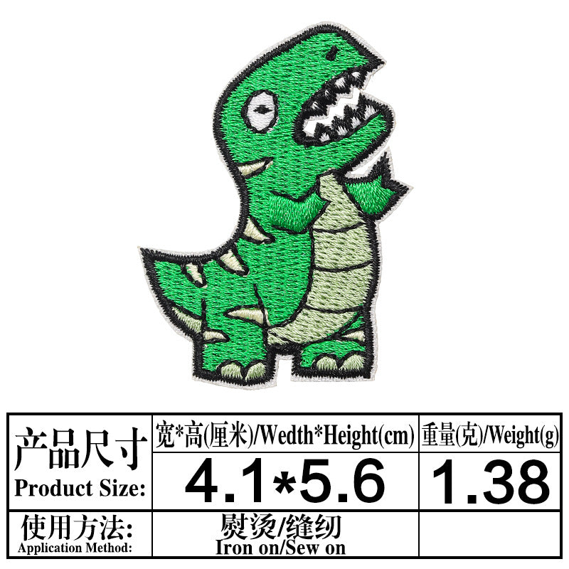 Wholesale Cartoon Dinosaur Embroidered Patch Twill Applique Decorative Sewing Accessory For Clothing Towel Gift