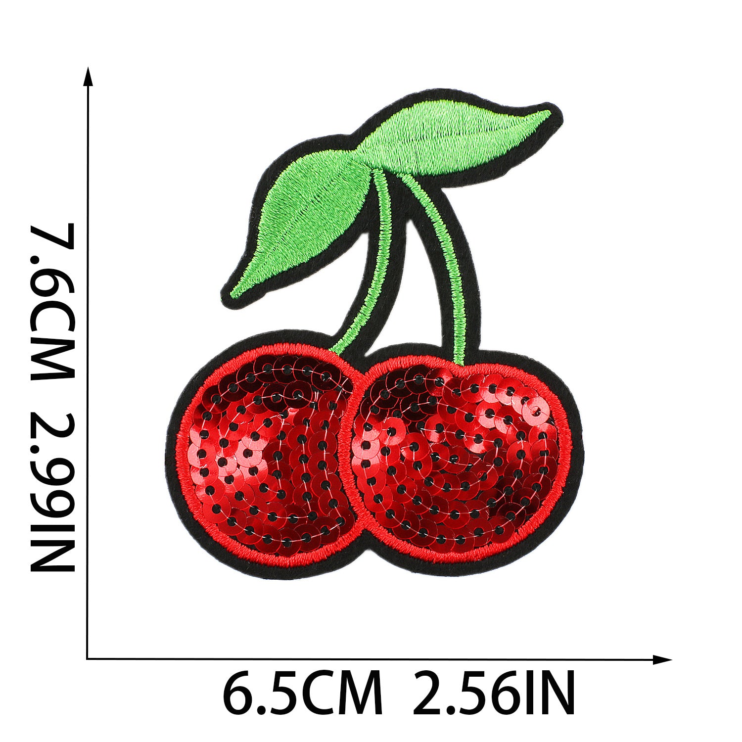 Wholesale Assorted Cartoon Embroidery Patches Cactus Mouth Sequin Cherry Polyester Thread Clothing Decoration Resale Craft Supply