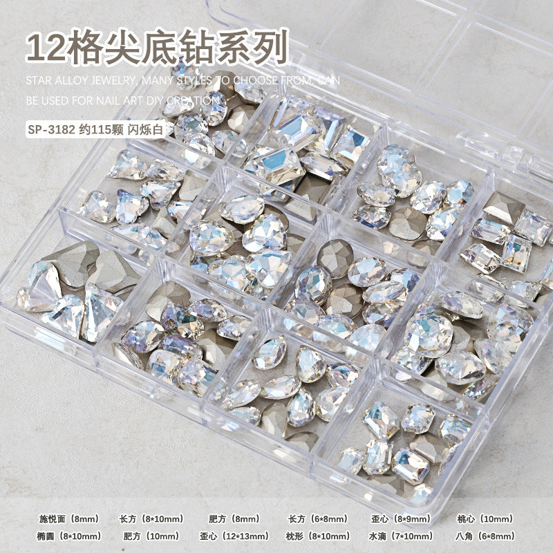 Wholesale Twelve-grid box nail art diamond decoration