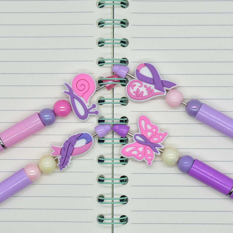 Wholesale Random 100pcs Colorful Ribbon Beads PVC Soft Rubber Beads Focal Beads