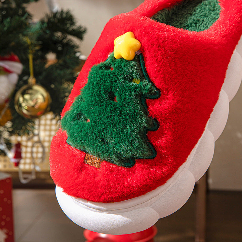 Wholesale Christmas tree home neutral autumn and winter slippers