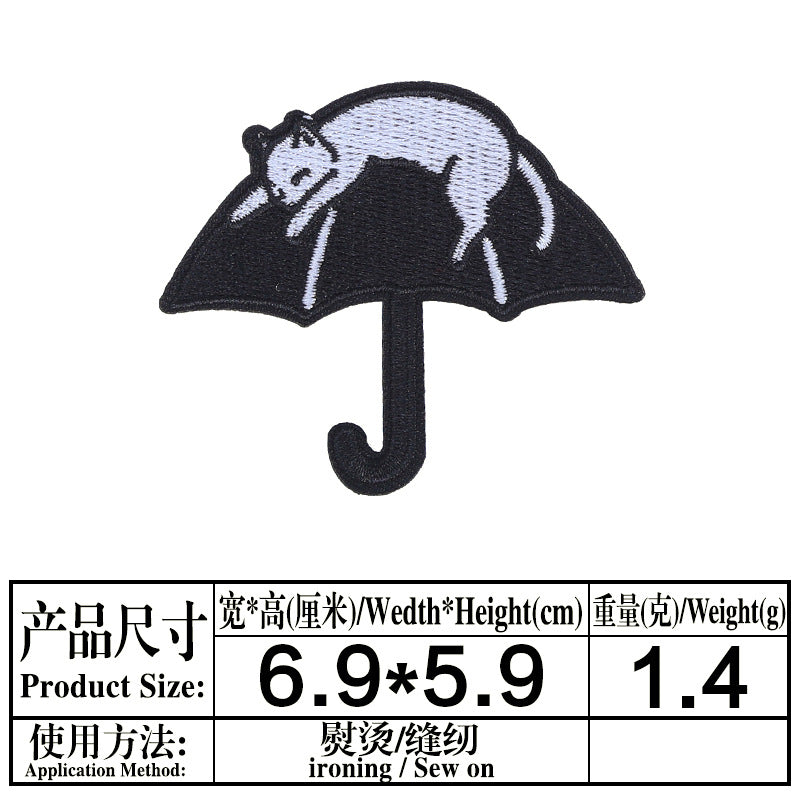 Wholesale Computer Embroidery Sticker Small Snake Original Black Cat  Magic Panda Bag Decorative Patch Sticker