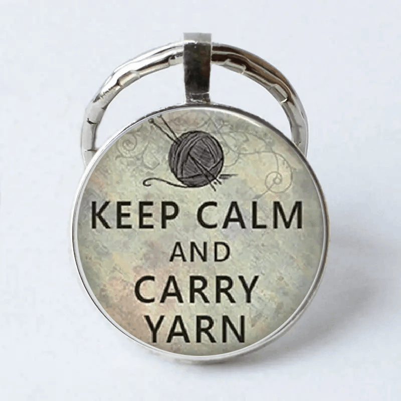 Wholesale Inspirational Phrases Time Gem Metal Keychain