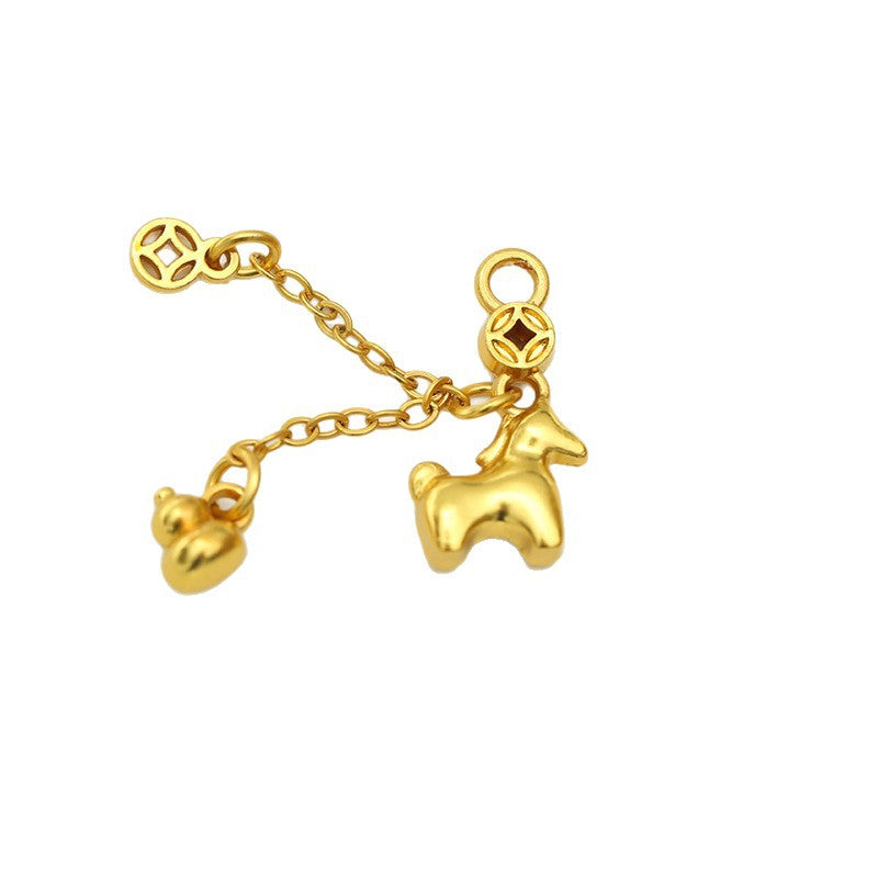 Wholesale Golden copper coin pony Pendant