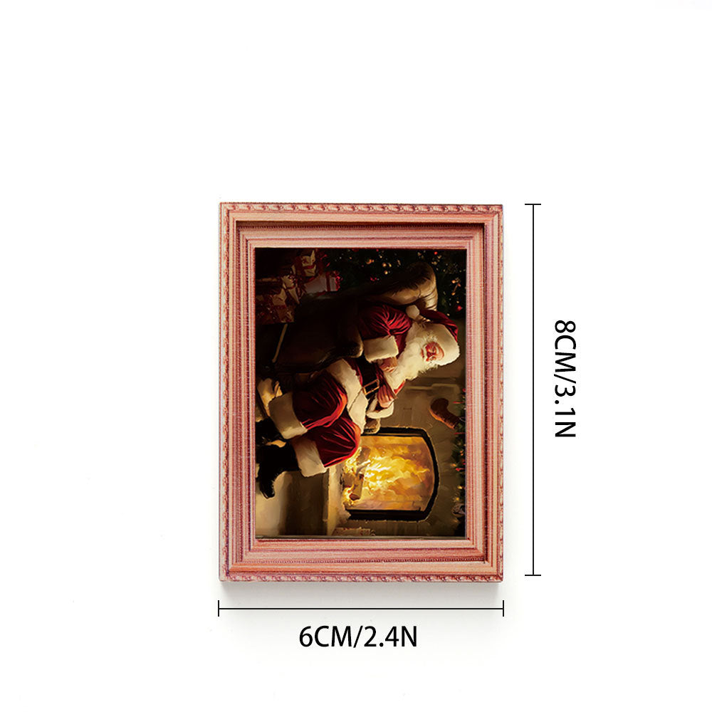 Wholesale Christmas Retro Wooden Photo Frame Magnetic Fridge Magnet