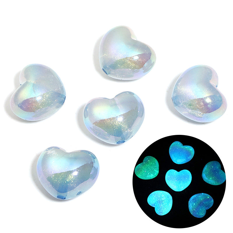 Wholesale 100pcs Luminous fat love acrylic beads