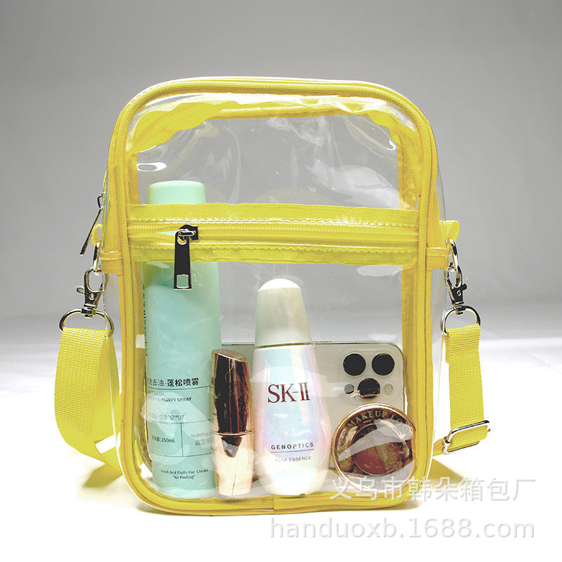 Wholesale Transparent PVC Zippered Adjustable Crossbody Bag