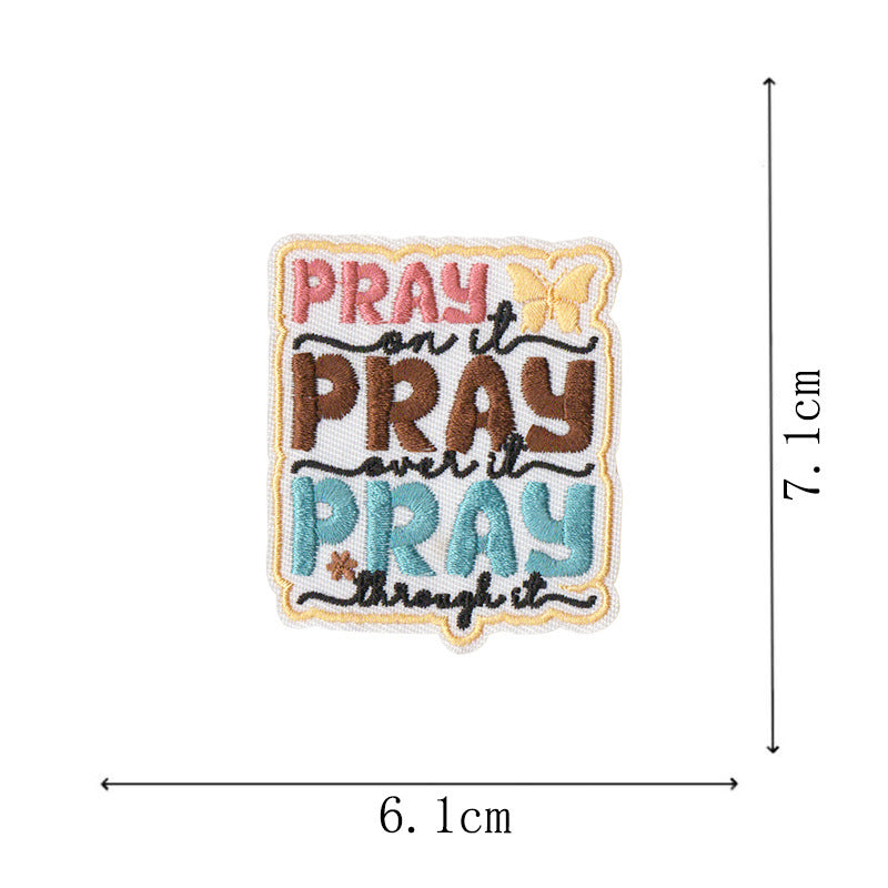 Wholesale Chic Embroidered Patches 16 Pcs Bible Verse Iron On Applique For et Clothing Decoration Resale Gift