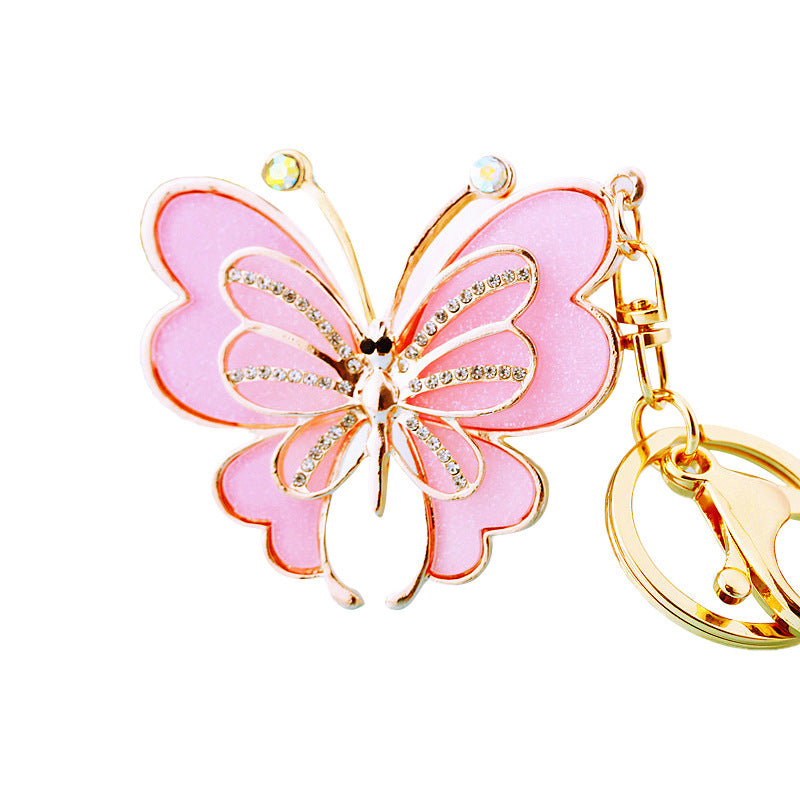 Wholesale Diamond Inlaid Butterfly Car Alloy Keychains