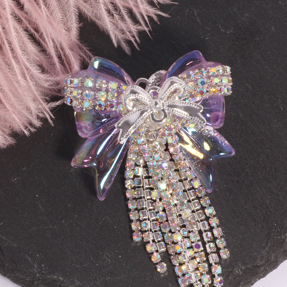 Wholesale Diamond chain tassel bow diamond ball straight hole beads DIY accessories