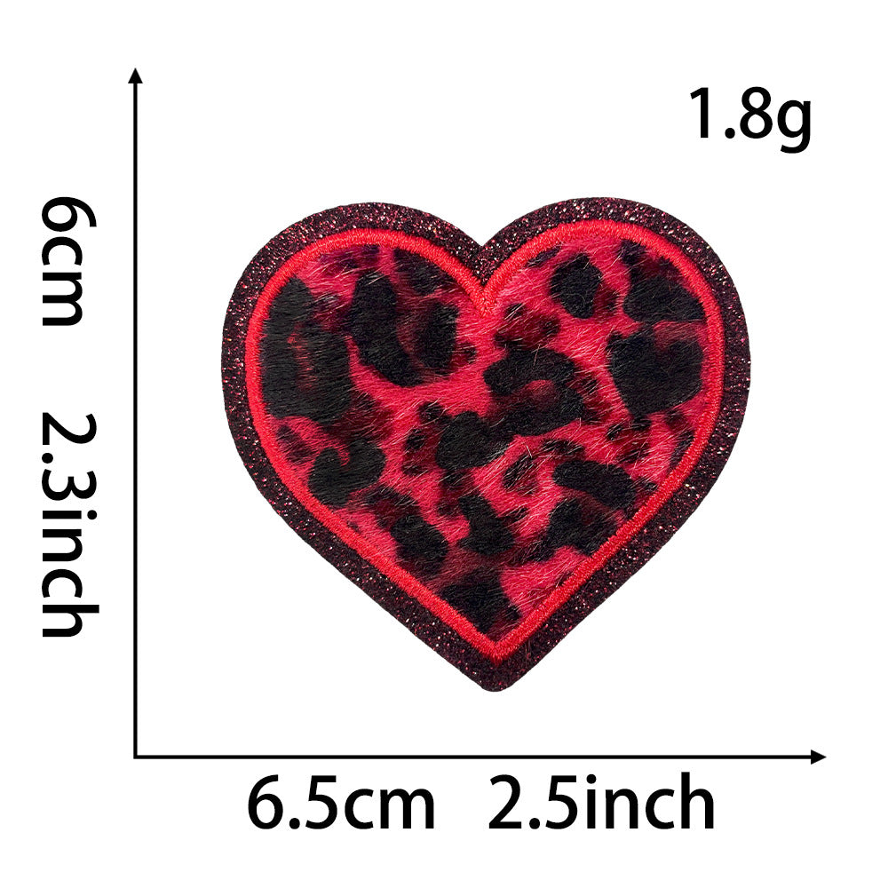 Wholesale  Love Leopard Ironing Glitt Cloth DIY Patches