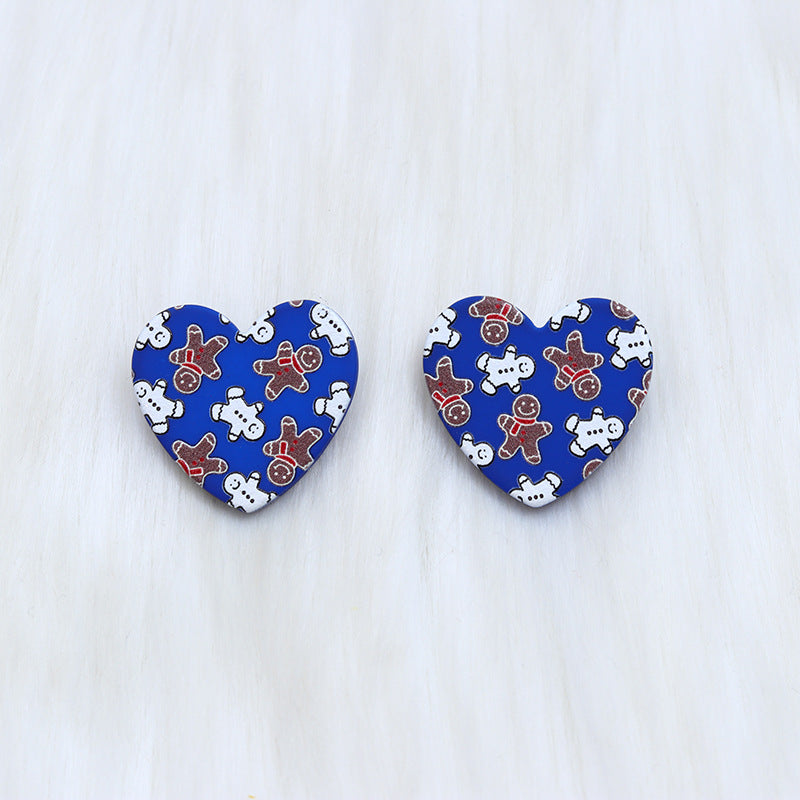 Wholesale Christmas Love Shape Snowflake Leopard Star Acrylic Earrings