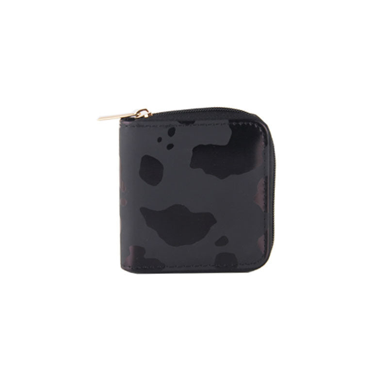 Wholesale Children's Cow Pattern Short PU Zipper Wallet Clutch Bag