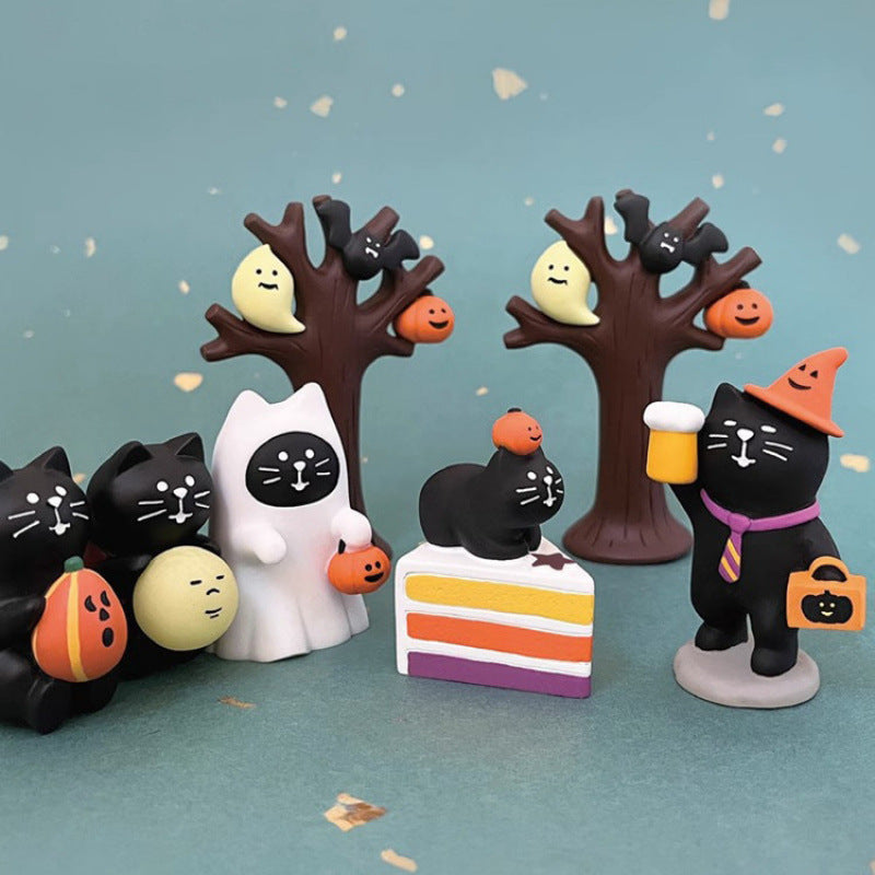 Wholesale Natural Resin  Cat Figurines Blind Box Miniature for Home Decor Gift
