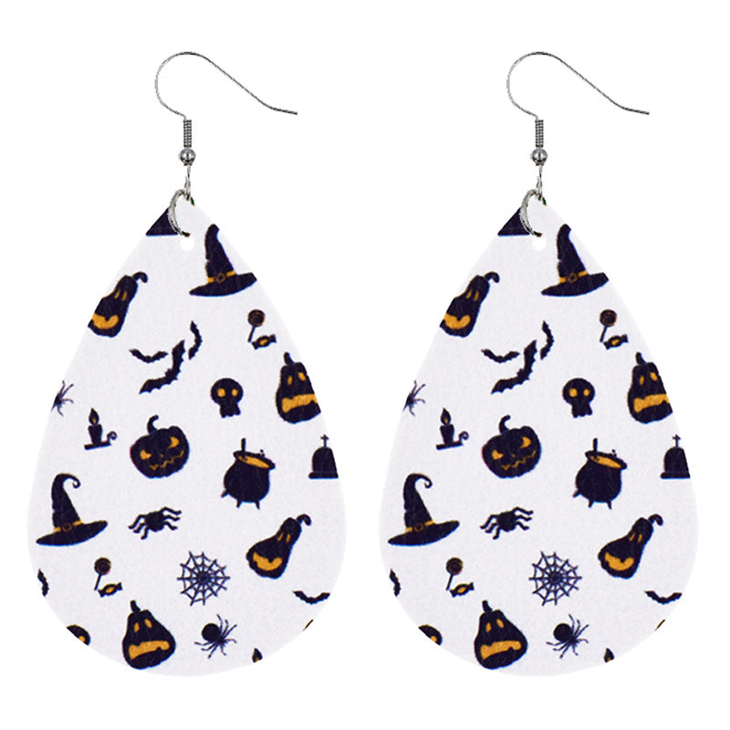 Wholesale Bat Elf Water Drop  Leather Earrings